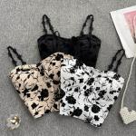 Code 668 Shezaib New Bridal Soft Padded Floral Printed Spaghetti Top/Camisole For Girls