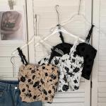 Code 668 Shezaib New Bridal Soft Padded Floral Printed Spaghetti Top/Camisole For Girls