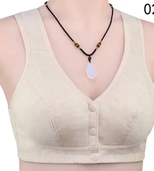 Comfortable Solid Seamless Front Button Front Open Bra