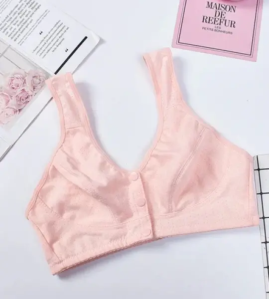 Comfortable Solid Seamless Front Button Front Open Bra