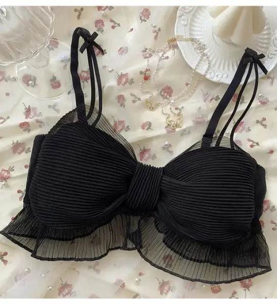 LB Cute Lace Bow Style Too Soft & Comfy Adjustable Straps Back Closure Bridal Padded Bra