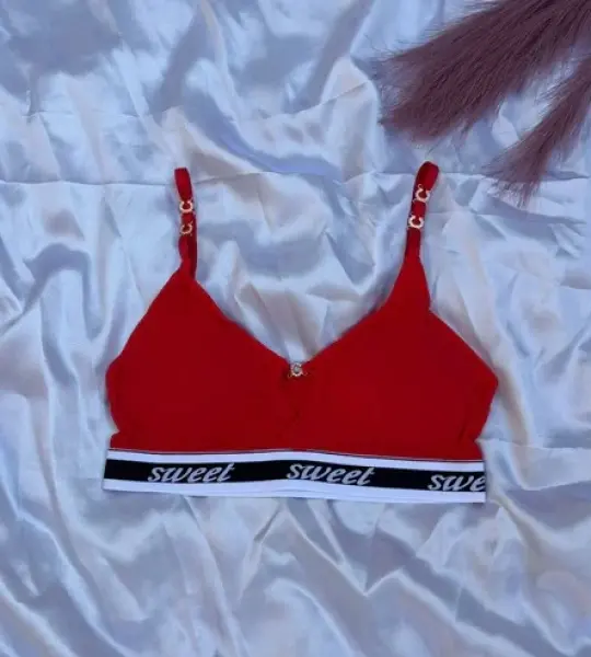 LB New Light Padded Metal Alphabet Buckle Letter Printed Stretchable Straps Comfortable Sport Bra For Girls & Women