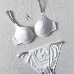 Code 1012 Shezaib High Quality New Style Wired Rhinestone Straps Back Hook Adjustable Straps Bra & Panty Set