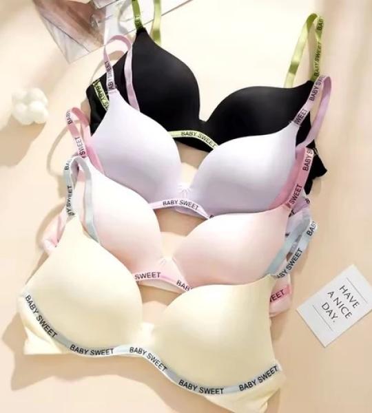 Code Sweet Babe Shezaib High Quality Light Padded Non Wired Sweet Babe Letter Straps T-Shirt Bra