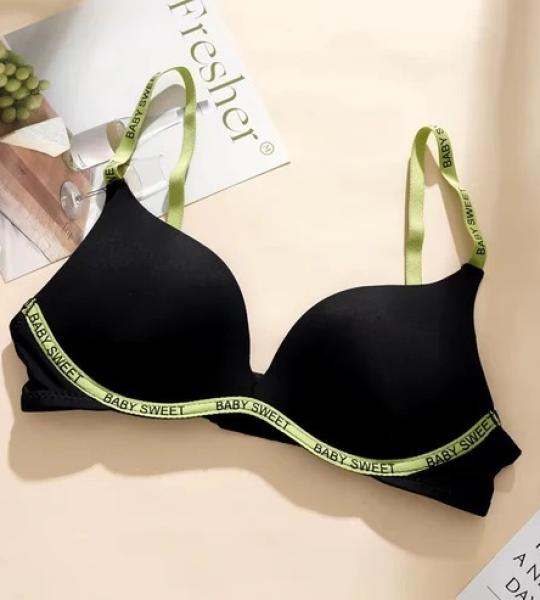 Code Sweet Babe Shezaib High Quality Light Padded Non Wired Sweet Babe Letter Straps T-Shirt Bra